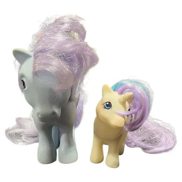 VTG Hasbro G1 My Little Pony Lot Of 2 Blue Belle & Baby Glory MLP Pastel Hair - Picture 3 of 14
